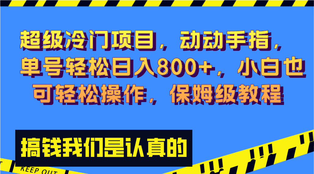 超级冷门项目,动动手指,单号轻松日入800+,小白也可轻松操作,保姆级教程-奇奇网创