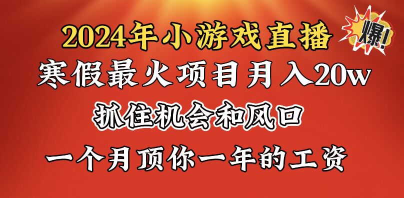 2024年寒假爆火项目，小游戏直播月入20w+，学会了之后你将翻身-奇奇网创