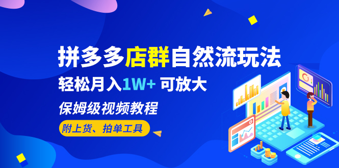 拼多多店群自然流玩法，轻松月入1W+ 保姆级视频教程（附上货、拍单工具）-奇奇网创