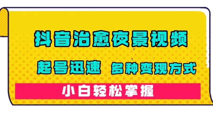 抖音治愈系夜景视频，起号迅速，多种变现方式，小白轻松掌握（附120G素材）-奇奇网创