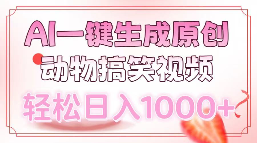 AI一键生成原创动物搞笑视频，轻松日入1000+-奇奇网创