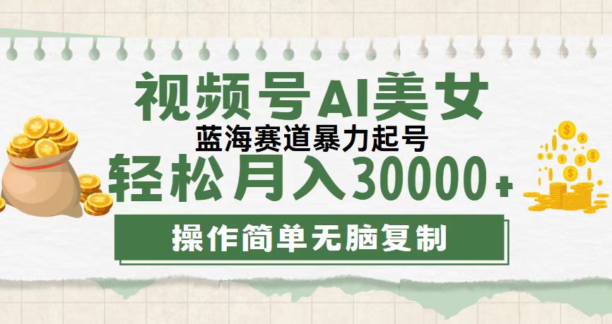 视频号AI美女跳舞，轻松月入30000+，蓝海赛道，流量池巨大，起号猛-奇奇网创