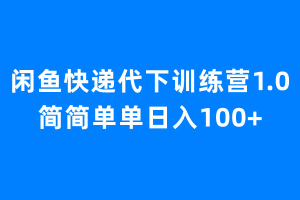 闲鱼快递代下训练营1.0，简简单单日入100+-奇奇网创