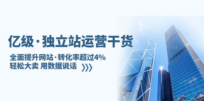 亿级·独立站运营干货：全面提升网站·转化率超过4%，轻松大卖 用数据说话-奇奇网创