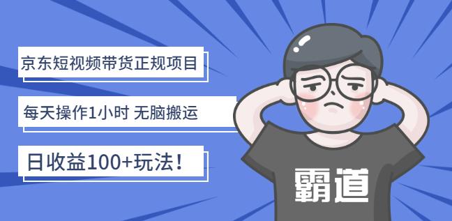 京东短视频带货正规项目：每天操作1小时无脑搬运日收益100+玩法！￼-奇奇网创