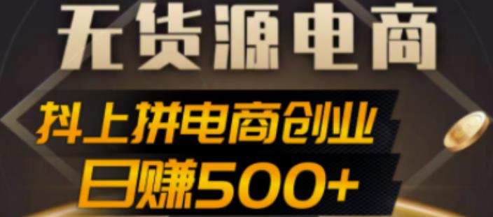 抖上拼无货源电商创业项目、外面收费12800，日赚500+的案例解析参考-奇奇网创