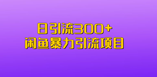 日引流300+闲鱼暴力引流项目-奇奇网创