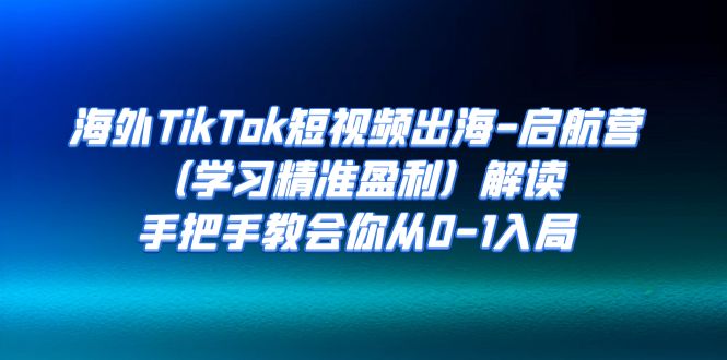 海外TikTok短视频出海-启航营(学习精准盈利)解读,手把手教会你从0-1入局-奇奇网创