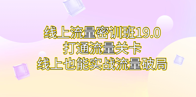 线上流量密训班19.0，打通流量关卡，线上也能实战流量破局-奇奇网创