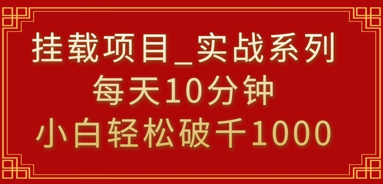 挂载项目，小白轻松破1000，每天10分钟，实战系列保姆级教程-奇奇网创