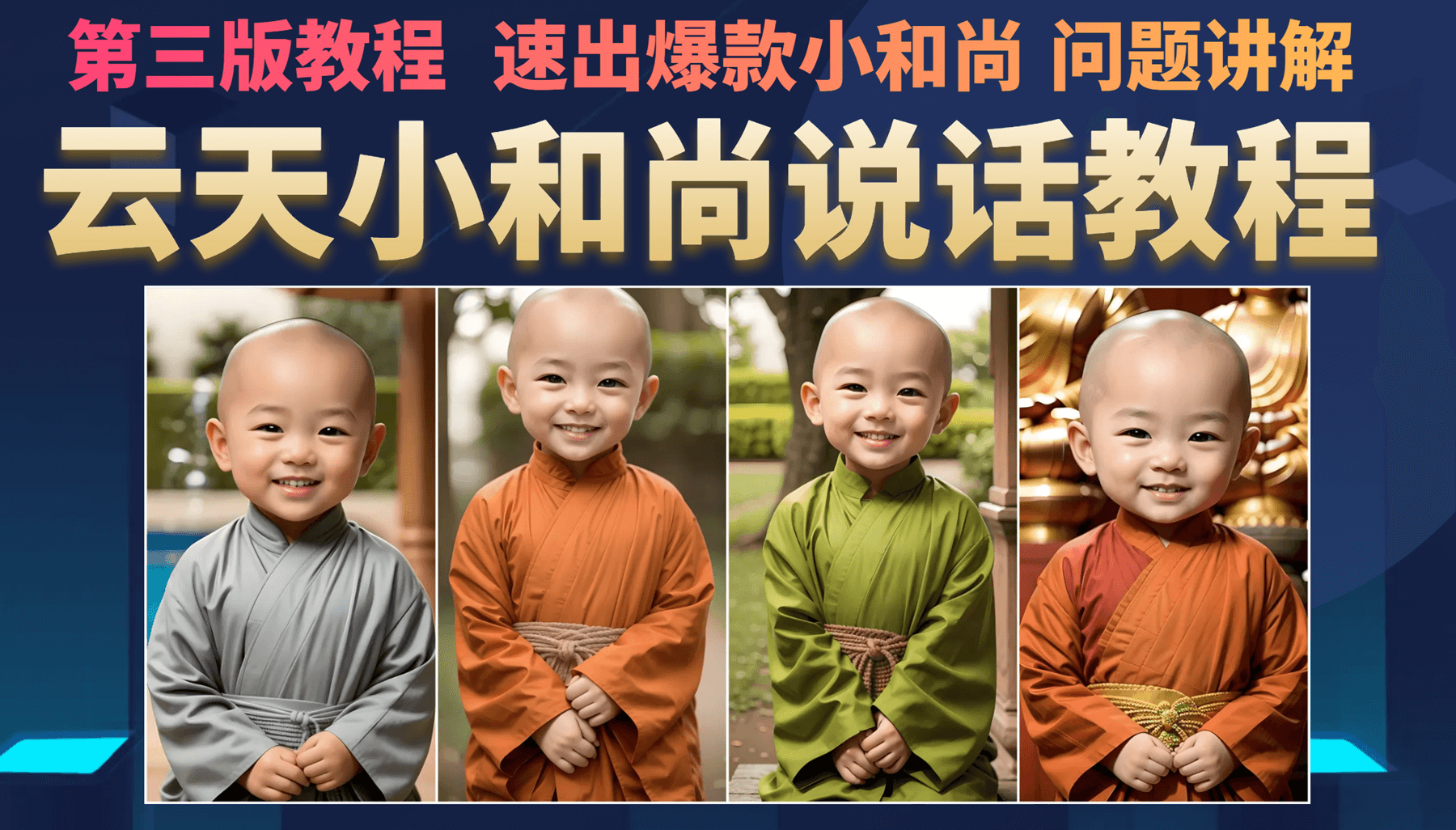 云天小和尚会说话，7天万粉（第3版教程）-奇奇网创