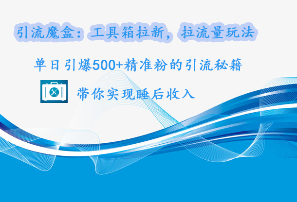 引流魔盒：工具箱拉新，拉流量玩法，单日引爆500+精准粉的引流秘籍，带你实现睡后收入-奇奇网创