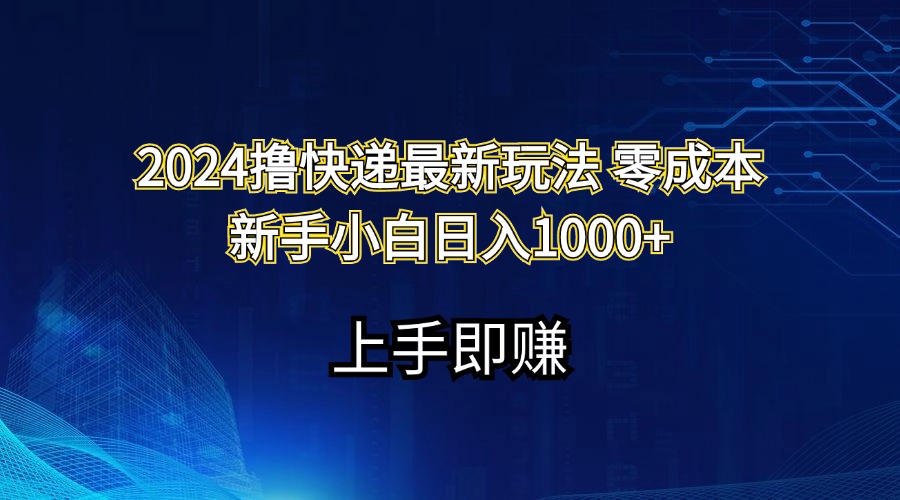 2024撸快递最新玩法零成本新手小白日入1000+-奇奇网创