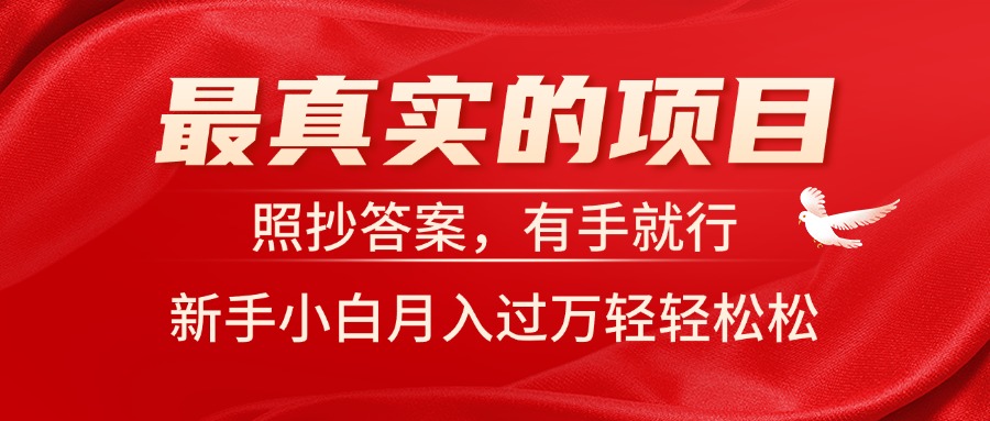 最真实的项目，照抄答案，有手就行，新手小白月入过万轻轻松松-奇奇网创