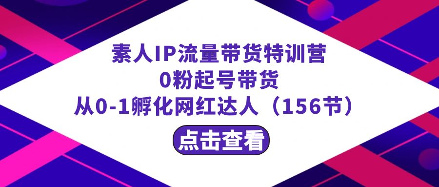 繁星·计划素人IP流量带货特训营:0粉起号带货 从0-1孵化网红达人(156节)-奇奇网创