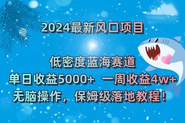 2024最新风口项目 低密度蓝海赛道，日收益5000+周收益4w+ 无脑操作-奇奇网创