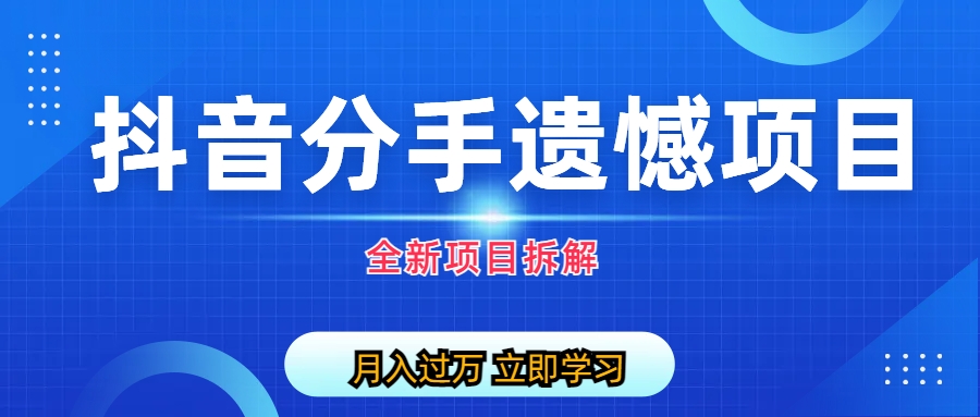 自媒体抖音分手遗憾项目私域项目拆解-奇奇网创