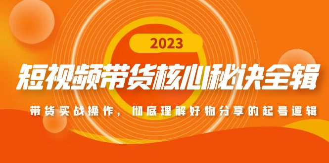 短视频带货核心秘诀全辑：带货实战操作，彻底理解好物分享的起号逻辑-奇奇网创