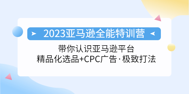 2023亚马逊全能特训营：玩转亚马逊平台+精品化·选品+CPC广告·极致打法-奇奇网创
