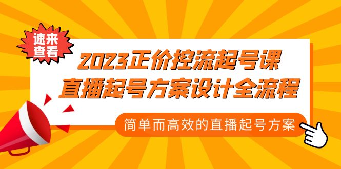 2023正价控流-起号课，直播起号方案设计全流程，简单而高效的直播起号方案-奇奇网创