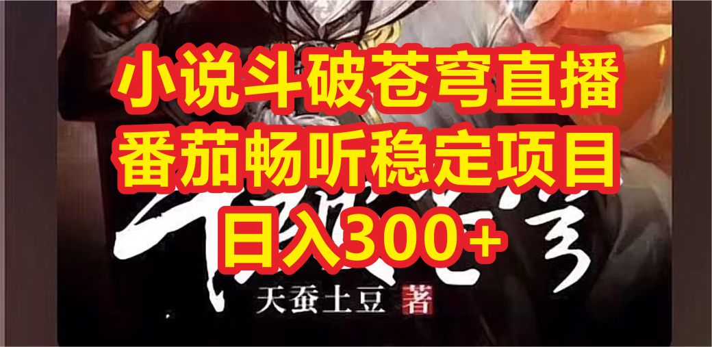 小说斗破苍穹直播，番茄畅听日入300+稳定项目-奇奇网创