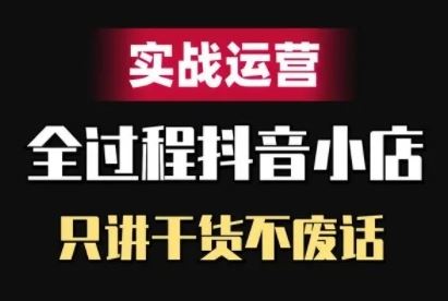 抖音小店精细化实战运营，只讲干货不废话-奇奇网创