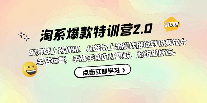 淘系爆款特训营2.0【第六期】从选品上架到付费放大 全店运营 打爆款 做好店-奇奇网创