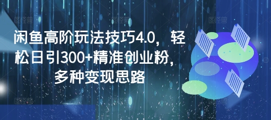闲鱼高阶玩法技巧4.0，轻松日引300+精准创业粉，多种变现思路-奇奇网创