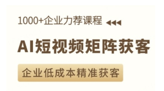 AI短视频矩阵获客实操课，企业低成本精准获客-奇奇网创