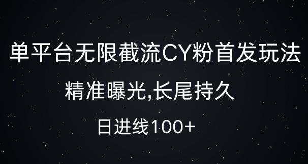 单平台无限截流创业粉首发玩法，精准曝光，长尾持久，日引流100+【揭秘】-奇奇网创