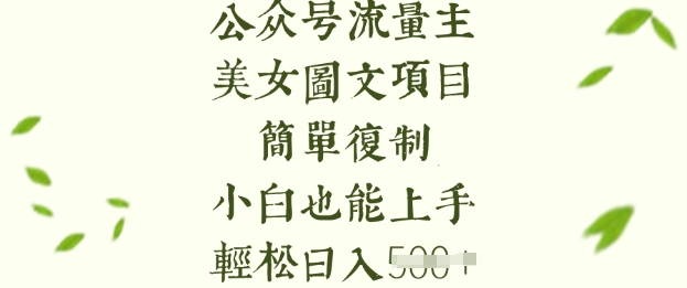 流量主长期收益项目，美女图片简单复制，小白也能上手，轻松日入5张-奇奇网创