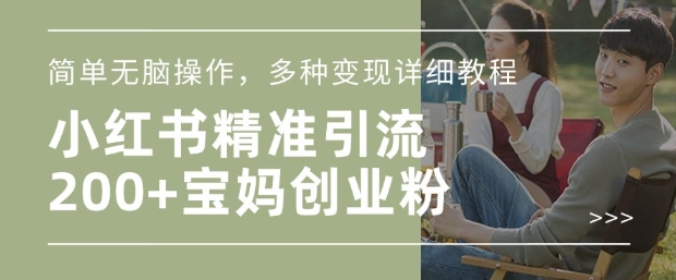 小红书混剪日引200+宝妈创业粉，简单无脑操作，多种变现详细教程-奇奇网创