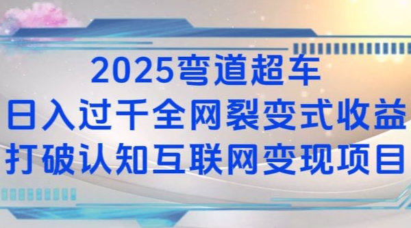2025弯道超车日入过K全网裂变式收益打破认知互联网变现项目【揭秘】-奇奇网创