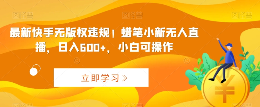 最新快手无版权违规!蜡笔小新无人直播,日入600+,小白可操作-奇奇网创
