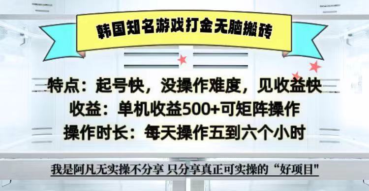 全网首发海外知名游戏打金无脑搬砖单机收益500+ 即做！即赚！当天见收益！-奇奇网创