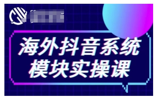 海外抖音Tiktok系统模块实操课，TK短视频带货，TK直播带货，TK小店端实操等-奇奇网创