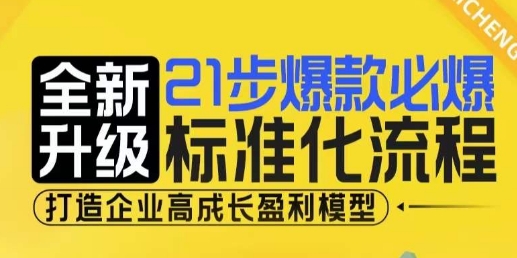 21步爆款必爆标准化流程，全新升级，打造企业高成长盈利模型-奇奇网创