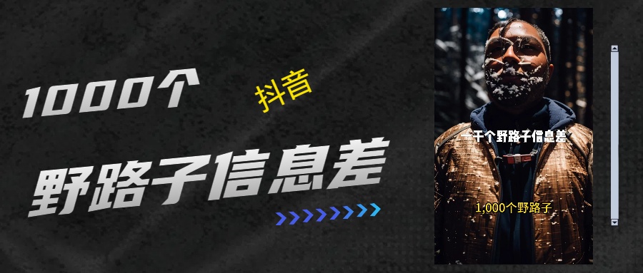 抖音一千个野路子信息差最新玩法教程引流＋变现的玩法具体拆解-奇奇网创