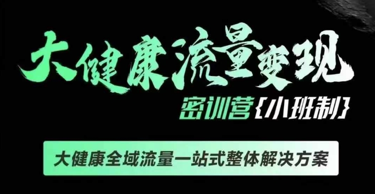 千万级大健康变现课线下课，大健康全域流量一站式整体解决方案-奇奇网创