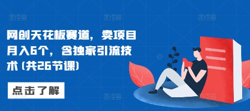 网创天花板赛道，卖项目月入6个，含独家引流技术(共26节课)-奇奇网创