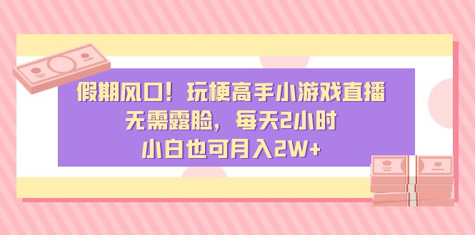 假期风口!玩梗高手小游戏直播,无需露脸,每天2小时,小白也可月入2W+-奇奇网创