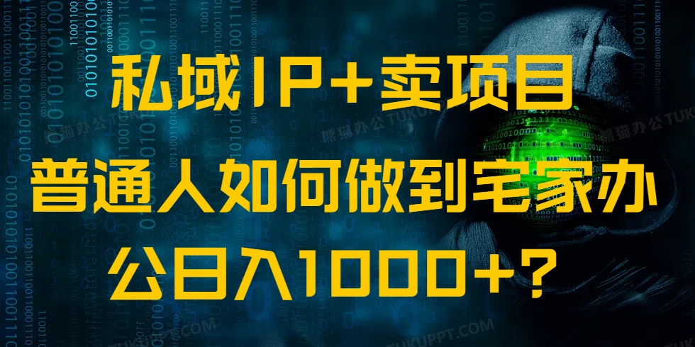 私域IP+卖项目，普通人如何做到宅家办公实现日入1000+-奇奇网创
