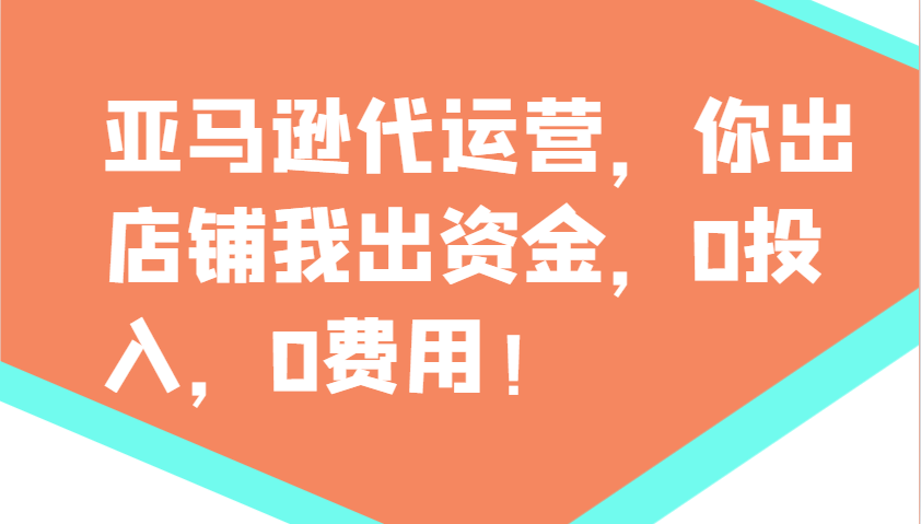 亚马逊代运营，你出店铺我出资金，0投入，0费用，无责任每天300分红，赢亏我承担-奇奇网创