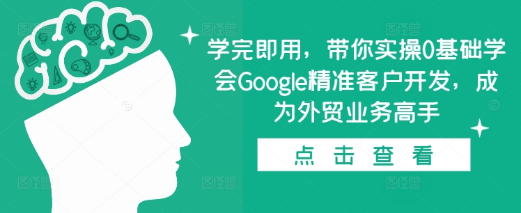 学完即用，带你实操0基础学会Google精准客户开发，成为外贸业务高手-奇奇网创
