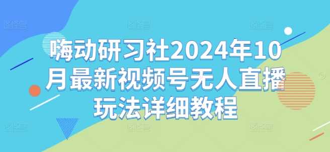 嗨动研习社2024年10月最新视频号无人直播玩法详细教程-奇奇网创