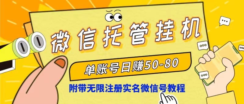 （10217期）微信托管挂机，单号日赚50-80，项目操作简单（附无限注册实名微信号教程）-奇奇网创