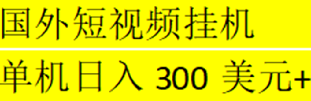 海外暴力短视频挂机全自动撸美金 单机日入300美元+【脚本免费+一对一指导】-奇奇网创
