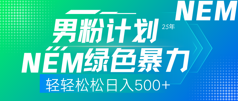 25年新男粉计划绿色暴力项目轻轻松松日收500+-奇奇网创