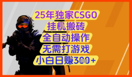 25年独家CSGO挂G搬砖，全自动操作，无需打游戏，小白日入3张+【揭秘】-奇奇网创