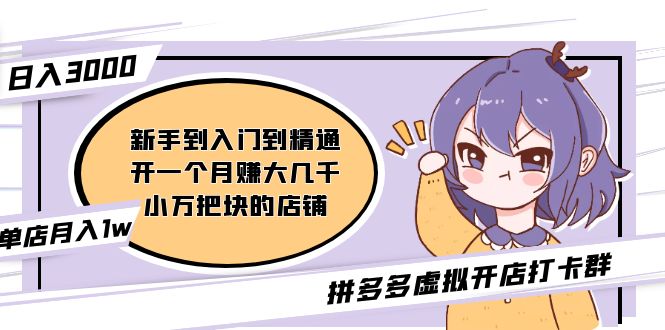 拼多多虚拟开店打卡群：新手到入门到精通（昨日群里有小伙伴日入3000+）-奇奇网创